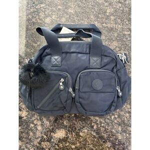 Kipling Defea Large Satchel Shoulder Handbag HB7355 Doodle Jacquard Navy NWT 134